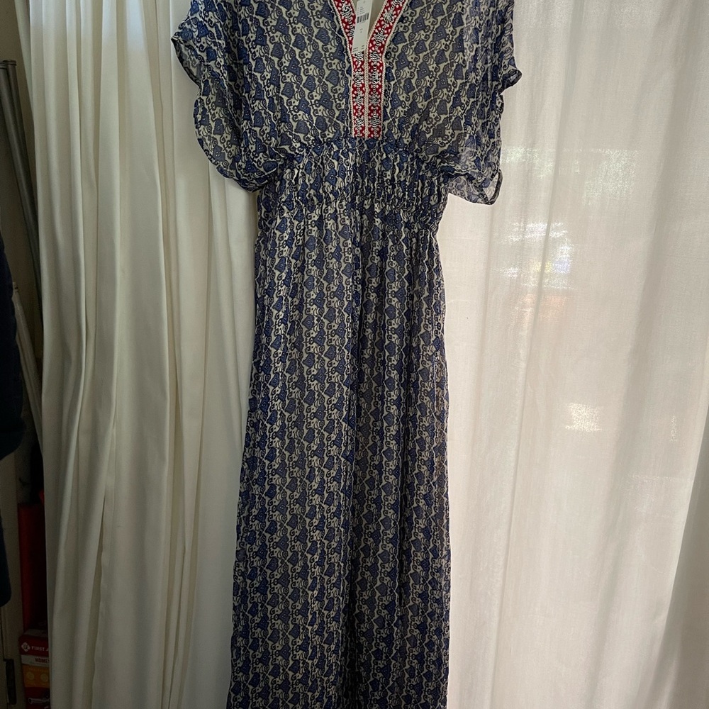 Anthropologie Fun Blue Boho Dress